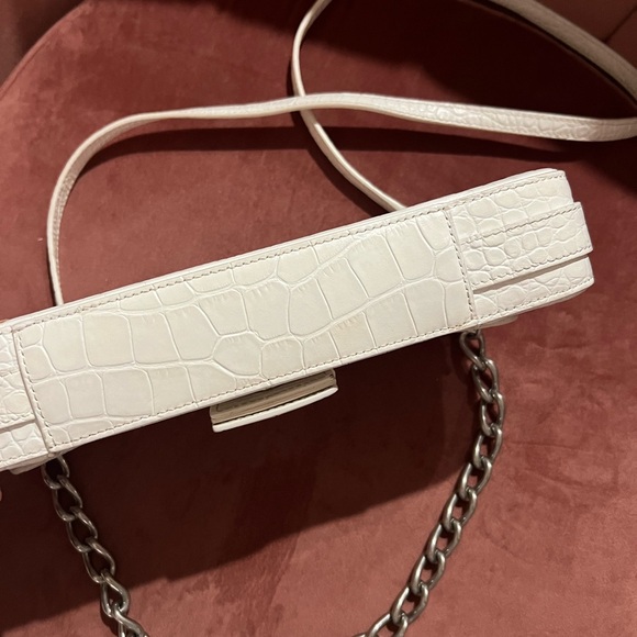 Authentic White Balenciaga Lindsay Croc Embossed Shoulder Bag - Picture 8 of 13